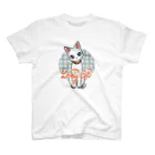 BATKEI ARTのCute White Cat Misty スタンダードTシャツ