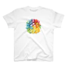 yukai_paperのFlower_color Regular Fit T-Shirt