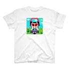 Ruru's worldの01ドット絵　ruruちゃん/三輪車でお散歩　 スタンダードTシャツ