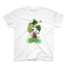bajo_la_nieveのちょうちょと観葉植物 Regular Fit T-Shirt