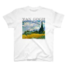 MUGEN ARTのゴッホ　糸杉のある麦畑　Wheat Field with Cypresses スタンダードTシャツ