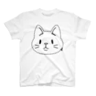 イラスト MONYAAT のキリトリ線付きのネコA スタンダードTシャツ