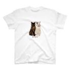 ねこほうチャンネル公式グッズのチロモモ兄妹 スタンダードTシャツ