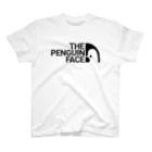 村のペンギンSHOPの【THE PENGUIN FACE】黒文字 スタンダードTシャツ