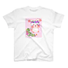 うりぼうのお店のもっちうさぎ　お花の冠 スタンダードTシャツ