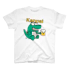 イラスト MONYAAT のビールでカンパイ！Aワニ右向き♪ スタンダードTシャツ