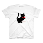 鼓猫庵商店【公式】の手招き黒猫リュック スタンダードTシャツ