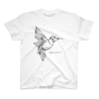 t-shirts-cafeのフォントイラストレーション『hummingbird（ハミングバード・ハチドリ）』 スタンダードTシャツ