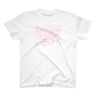 ガクヅケのあつあつ初体験chのベビハグTシャツ B（ピンク線画） スタンダードTシャツ