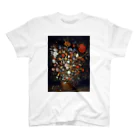 世界美術商店の木の器に入った花 / Flowers in a Wooden Vessel Regular Fit T-Shirt