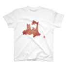 Yanagiya Kosanjiの青森県_TextMap_赤色グラデーション Regular Fit T-Shirt