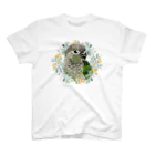 mariechan_koboの035 ウロコインコノーマル オレンジ小花のリース スタンダードTシャツ