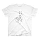 ユウサミイTシャツ店のうさぎ星人 （線画 ） 白ほか淡色布地全９色（小さめプリント） Regular Fit T-Shirt