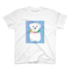 WON CHANCE ワンチャンスのマルチーズ　ストライプ（吉泉ゆう子） スタンダードTシャツ