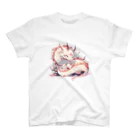 Japan Beautyオリジナルショップの花の白龍さんと仲良しにゃんこ Regular Fit T-Shirt