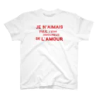 MICHU_COQUETTEのJe n’aimais pas／Red Regular Fit T-Shirt