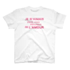 MICHU_COQUETTEのJe n’aimais pas／Pink Regular Fit T-Shirt