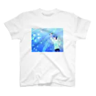 Neige_117のペンキが彩る世界/少年/青 スタンダードTシャツ