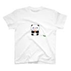 ゆきいろデザインのスイカを食べるパンダ スタンダードTシャツ