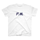 P.MのP.M logo(navy） 티셔츠