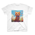 ネオン街/Neon Streetの魔法猫TIYCHA スタンダードTシャツ