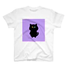 ネムうまるの黒猫 しじみさん【紫】 Regular Fit T-Shirt