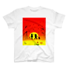 「アートとメルヘンと創作の森デザイングッズ」のアートとメルヘンと創作の森　ノスタルジック　絵画　秋の夕焼け　 Regular Fit T-Shirt