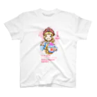 Sasha_makerのかき氷を食べてるロシアの美女（オリジナルイラスト）読み方付 スタンダードTシャツ