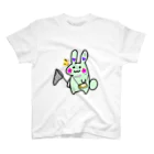 anko_koshianのお花ウサギ🌼🐰ライトグリーン スタンダードTシャツ