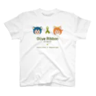 くりむしようかんのオリーブリボン×天渡早苗＆わたさんにゃん Regular Fit T-Shirt