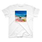 meowmeow27のいんこ on the beach スタンダードTシャツ