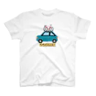 のりものドット絵TシャツのODEKAKE（クルマ青） Regular Fit T-Shirt