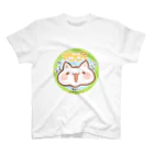 mai_illust_boxの「地元民にゃ」白猫（お助けし隊あにまるず） スタンダードTシャツ