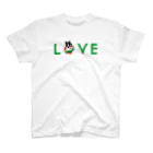 コチ(ボストンテリア)のボストンテリア(バレーボールLOVE赤白緑)[v2.8k] スタンダードTシャツ