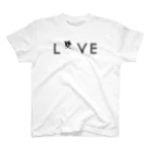 コチ(ボストンテリア)の両面プリント:ボストンテリア(バレーボールLOVE白)[v2.8k] スタンダードTシャツ