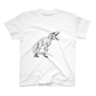 Prehistorik-art_junya-tanakaの吼えるティラノサウルスTシャツ Regular Fit T-Shirt