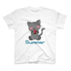 ここちぐらの夏の黒猫Tシャツ Regular Fit T-Shirt