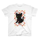 いとう　あやのパッチワーク風くろねこTシャツ Regular Fit T-Shirt