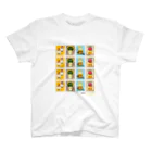 Quatre Illustrationのキャトル切手_お野菜ファッションB 4×4 Regular Fit T-Shirt