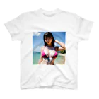 Oppaiの夏のビーチのハイビスカスちゃん 티셔츠