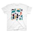 浪漫千代（ロマチョんの店）のRain, umbrella and cat スタンダードTシャツ