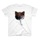 にこねこ【保護猫の保育園】の【にこねこ2周年記念】ぴーたん＆たまご仲良しTシャツ スタンダードTシャツ