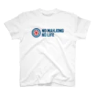 麻雀ロゴTシャツショップ 雀喰 -JUNK-の一筒(イーピン) NO MAHJONG NO LIFE 横ロゴ Regular Fit T-Shirt