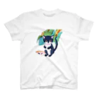 洋服好きな男の子 の魚を捕えた子猫 Regular Fit T-Shirt