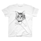 猫竹（nekotake)のペン画のしましま猫ちゃん スタンダードTシャツ