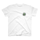 熱帯デザイン.com@SUZURIの【サークルロゴ】AGLAONEMA TRICOLOR（アグラオネマトリカラー）BLACK スタンダードTシャツ