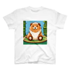 動物マニアのドット絵ショップのドット絵の可愛いクマちゃん🐻🎋 スタンダードTシャツ