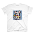 動物マニアのドット絵ショップのドット絵の可愛いネズミ君🐭🧀 スタンダードTシャツ