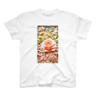 楽輝世のペーパークラフト風 水彩画「薔薇02」 スタンダードTシャツ