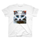 PRIDEのかわいい白猫のイラストグッズ スタンダードTシャツ